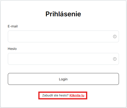 zabudnuté heslo